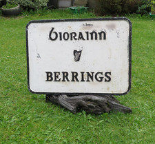 Obsolete ,Vintage, Irish Village entry sign, PUB; BERRINGS Cork, 1960's-1970's