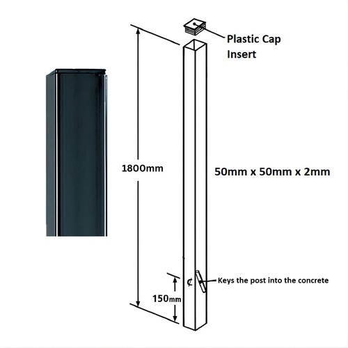 Metal post flat - post,