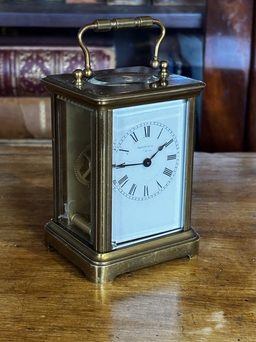 Brass carriage clock ticking - clock,,