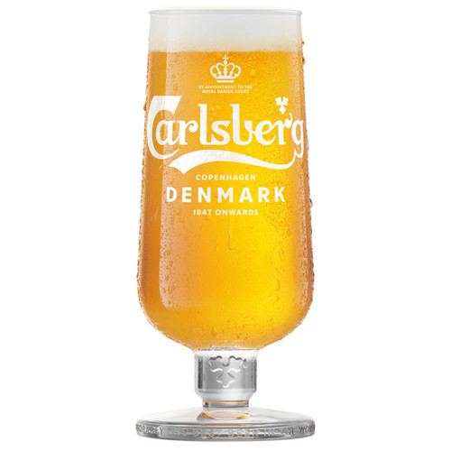 Carlsberg stemmed beer glass - carlsberg,