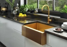 Belfast Butler Farmhouse Style Gold Kitchen Sink + Waste 600mm x 450mm Möckeln