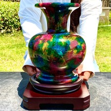6.74LB  Natural Colorful Jade Vase Series Decorative Collection