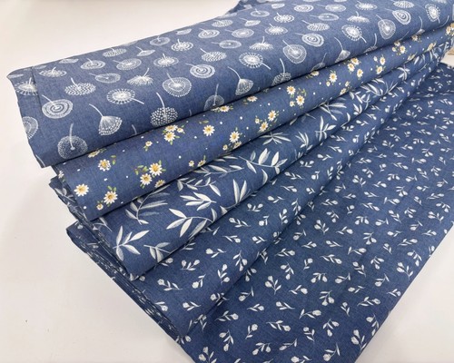 Chambray fabric cotton blue - fabric,