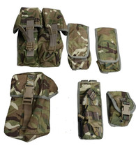 British Army Issue Pouches x 6 Webbing MTP Ammunition Grenade LMG SA80 Airsoft