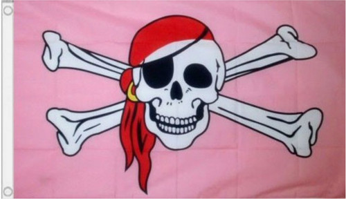Pirate flag 3 pink - 5',