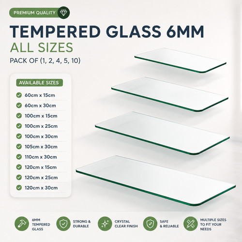 Clear tempered glass - clear, shelf