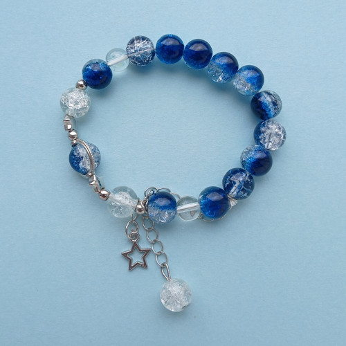 Blue moonstone beaded charm - blue,