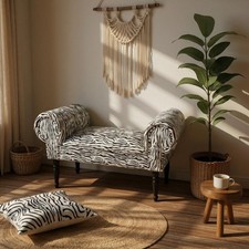White Tiger Window Seat Bed End Sofa Chair Chaise Lounge Bench Pouffe Bedroom