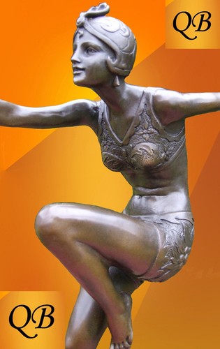 Art deco bronze figurine - art,