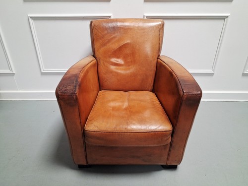 French vintage leather club - leather,