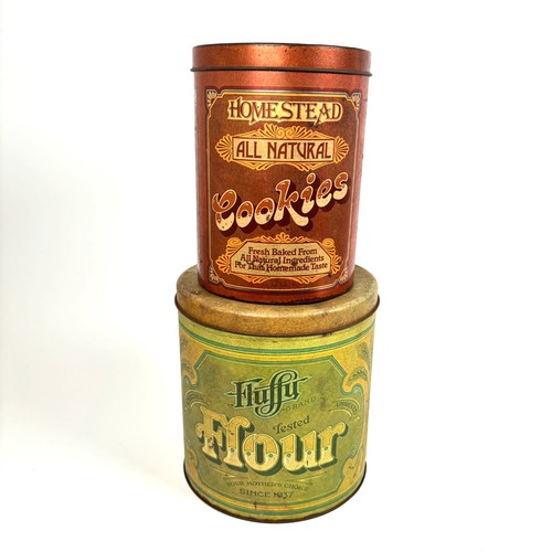 Vintage tin fluffy - x2, flour