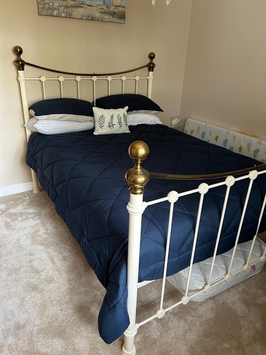 Metal framed bedstead - metal, with