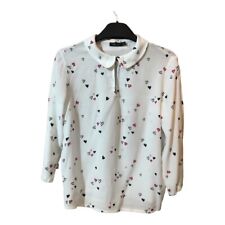 BERSHKA BSKGIRL heart print blouse. Size XS
