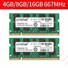 8GB 2x 4GB 2GB PC2-5300S DDR2 667MHz 200Pin SODIMM Laptop RAM For Crucial Lot UK