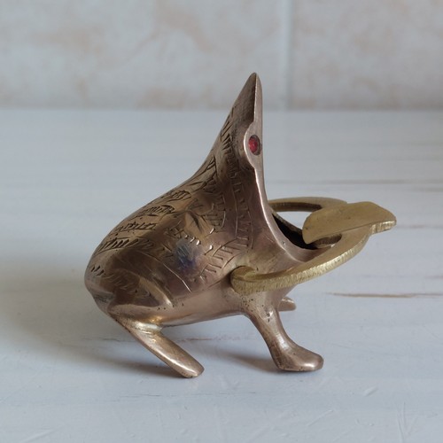 Vintage brass frog toad - vintage,
