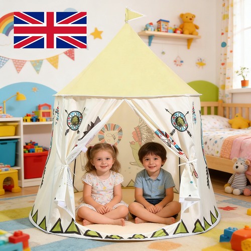 Large canvas kids teepee - large, star