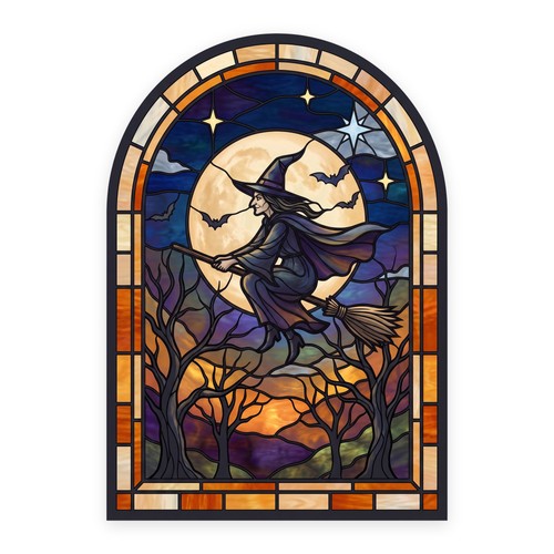 Halloween witch moon arch - halloween,