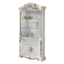 New Betty 2 Doors white/Gold Italian High Gloss Display Cabinet