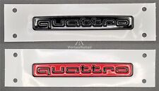 GLOSS BLACK RED QUATTRO REAR BOOT BADGE EMBLEM STICKER TRUNK AUDI A3 A4 A5 TT Q7