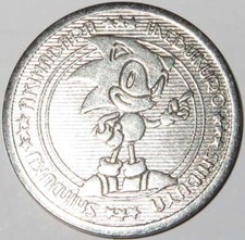 1990s JAPAN CLUB SEGA SONIC THE HEDGEHOG ARCADE COIN TOKEN AMUSEMENT ORIGINAL