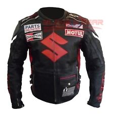 SUZUKI ICON BLACK COWHIDE LEATHER MOTORCYCLE ARMOURED JACKET. FREE UK SHIPPIING