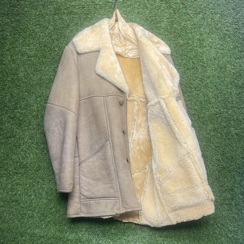 Vintage shearling leather coat - vintage,