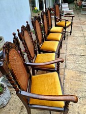 NEWLY UPHOLSTERED+6 FRENCH POLISHED antique dining chairs-FREEdlvy