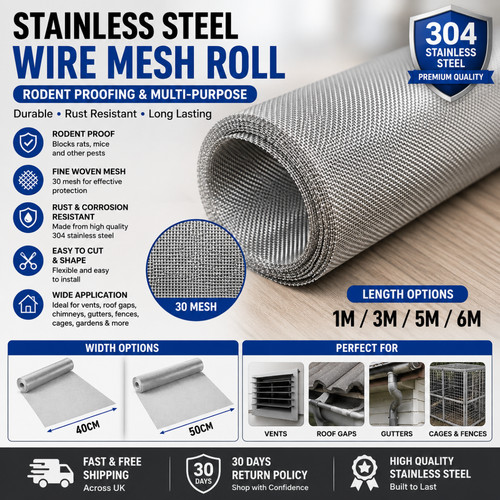 Stainless steel rat mesh - 1-6m,