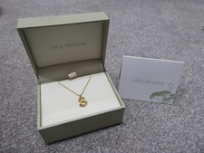 ALEX MONROE FLORAL INITIAL S PENDANT NECKLACE 22CT GOLD VERMEIL /STERLING SILVER
