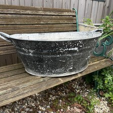 Vintage Tin Bath Planter