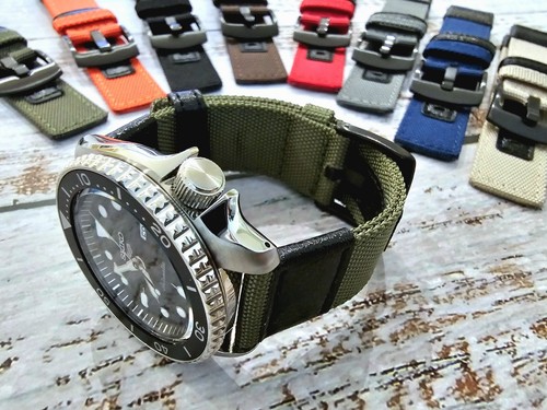 Canvas watch strap band - strap, black