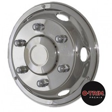 1 pair 17.5" DAF deluxe front wheel trims hub caps covers stainless O-Trim