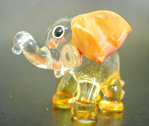 Blown glass elephant - glass, figurine