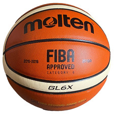 MOLTEN GL6X OFFICIAL GAME BASKETBALL BALL FIBA APPROVED TOP GRAIN LEATHER £119