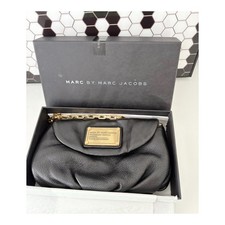 Marc by Marc Jacobs Classic Q Percy Black Leather Crossbody Bag with Box