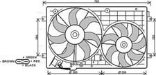 AVA Radiator Cooling Fan VN7528 for SEAT ALTEA (2004) 1.9 TDI etc
