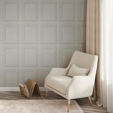 Edwardian Panel Paintable Wallpaper Luxury Vinyl Anaglypta RD8245 White