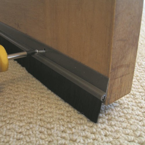 Brown door brush draught - door,
