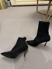 ZARA TRF (Trafaluc) Black Sock Ankle Boots Stiletto (EU 38)