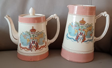 Antique Queen Victoria Diamond Jubilee 1837 1897 Teapot and matching water jug