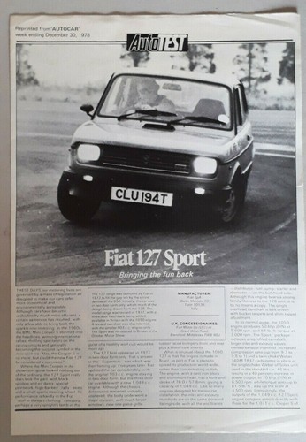 Fiat 127 sport roadtest - fiat,