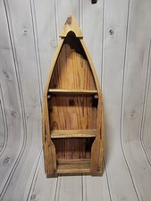 Vintage Rustic Wood Canoe W/