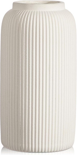 Ceramic vase tall cream - vase,