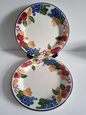 Staffordshire Chianti Dinner Plates X 2 Tableware Vintage 10" / 26cm Diameter 