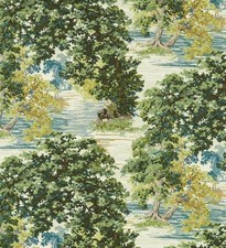 Sanderson Curtain Fabric 'ANCIENT CANOPY' 1.3 METRES SAP GREEN 100%Linen