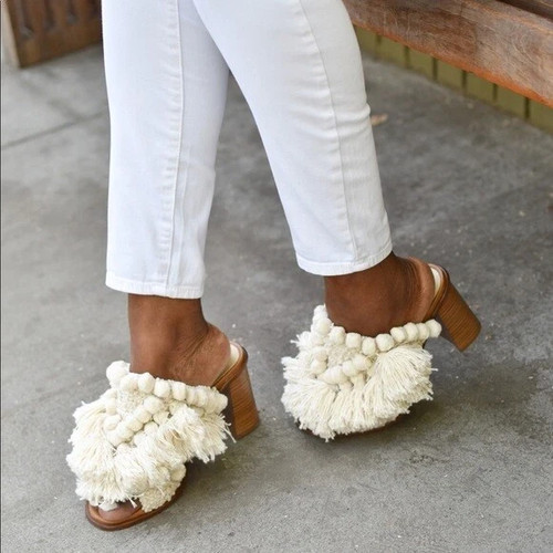 Zara pompoms mule - pompoms, toe
