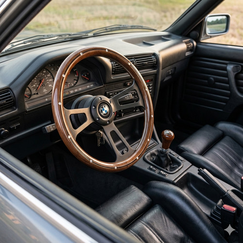 Real wood steering - 14", wheel