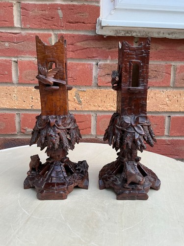 Antique black forest - black, carved