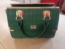 Bessie London Handbag Green Faux Leather (HAP)