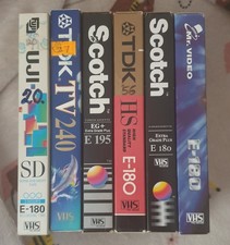 6 x Vintage 'Blank' VHS Video